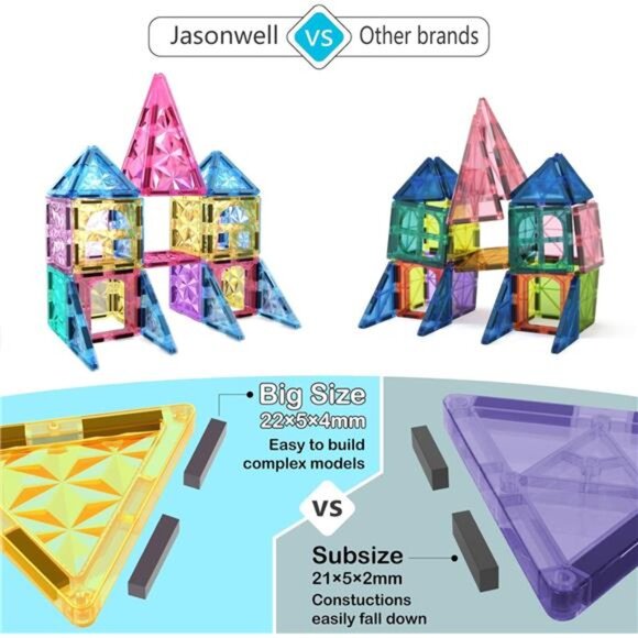 Magnetic Tiles Kids Magnetic Blocks 110PCS Building Sets 3D Magnet - Picture 3 of 7